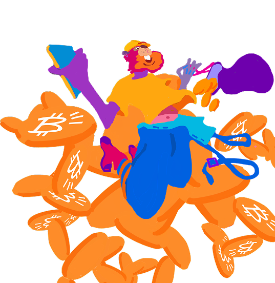 Bitcoin-Yay Character Illustration